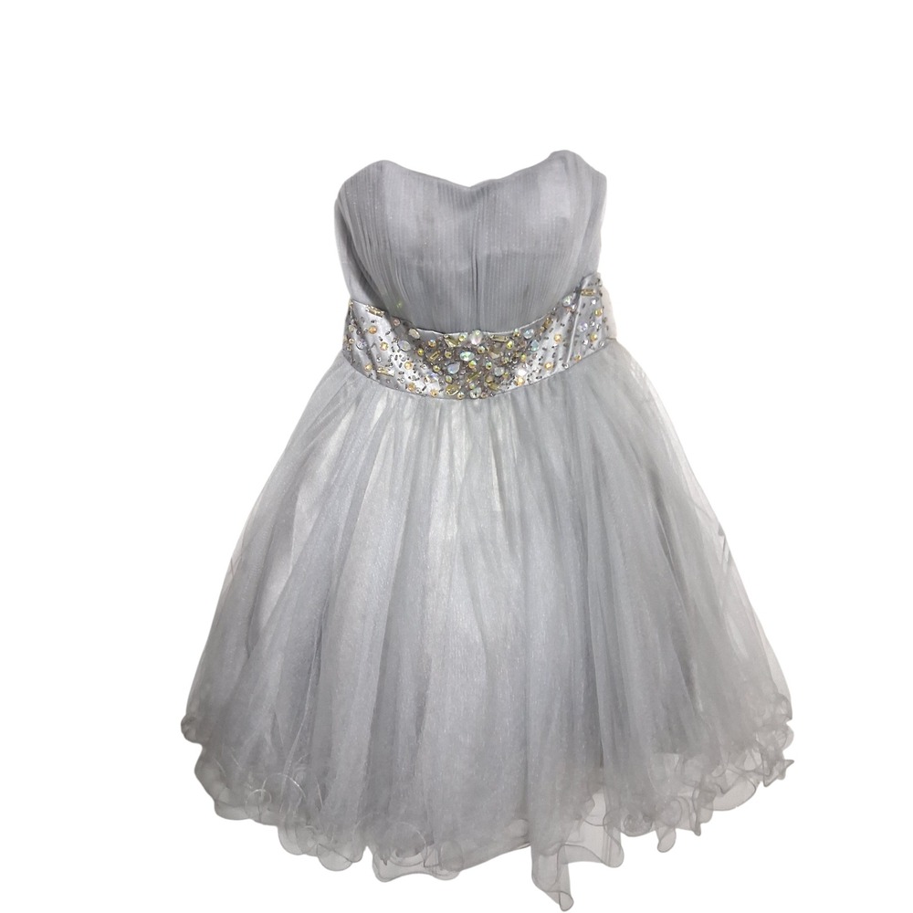 Fabuluxe Couture Womens XS Tulle Beaded Prom Formal Party Festival‎ Mini Dress